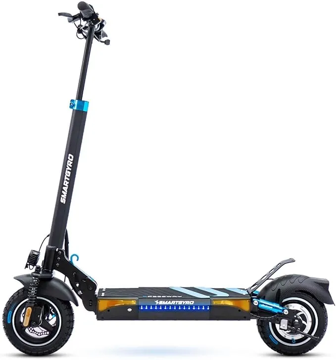 SMARTGYRO Speedway - Patinete Eléctrico para Adultos con Motor de 500W 48V, Batería 12.500 mAh, Doble suspensión Reforzada, Frenos de Disco, 4 Intermitentes, Scooter, 3 Modos de conducción
