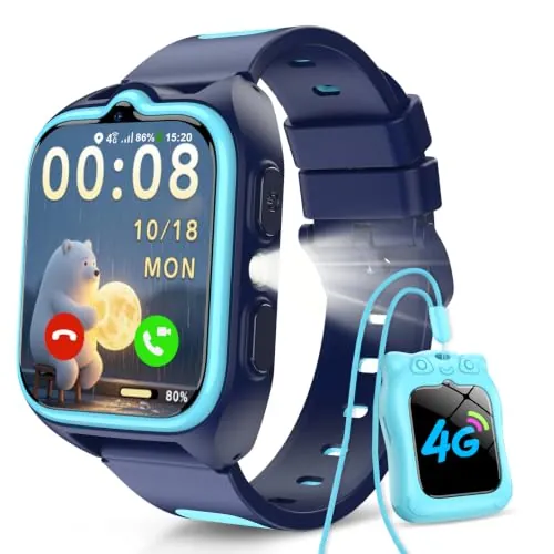 Baolubao Reloj Inteligente Niño, 4G Smartwatch con Videollamadas, Chat de Voz, GPS Posición, 1.75” Smartwatch Niño con Despertador, Podómetro, Calculadora, Batería Grande de 800 mAh