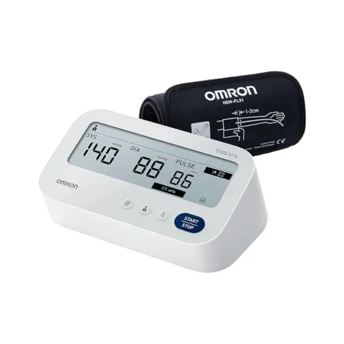 OMRON X3 Comfort AFib - Tensiómetro de brazo automático - Con detección de fibrilación auricular e indicador de hipertensión - Validado clínicamente - Diabetes y embarazo - Garantía 5 años - 22-42 cm