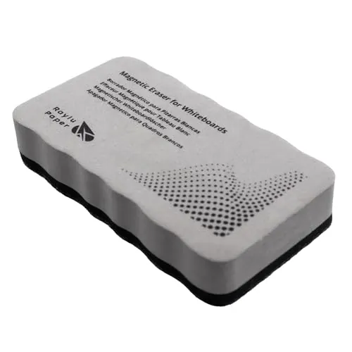 RAYLU PAPER - Borrador Magnético para Pizarras Blancas, Limpiador de Rotuladores de Borrado en Seco, Lavable y Ligero, Agarre Ergonómico, Accesorio Esencial para Oficinas y Escuelas