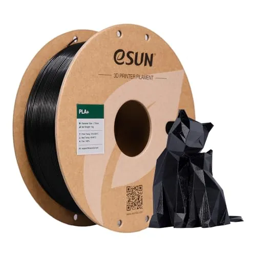 eSUN Filamento PLA+ 1.75mm, Filamento de Resistencia Mejorada 1KG Negro
