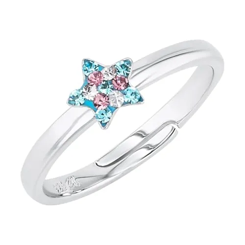 Prinzessin Lillifee anillo Plata de Ley 925 Anillos para Niñas, con Preciosa, Plata, Estrella, Viene en Caja de Regalo de Joyería, 2034004