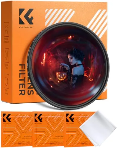 K&F Concept Nano-Bacis Espiral Halo Filtro de Efecto, Filtro Prisma de Efectos Especial de Vidrio Óptico con 3 Paños de Limpieza