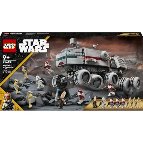 LEGO Star Wars Juggernaut de la República 75413 | Juguetes para niños de 9+ años, 3 figuras de droides, 5 minifiguras incl. Ki-Adi-Mundi, regalo de cumpleaños, 813 piezas
