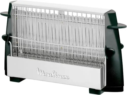 Moulinex Multipan, Tostador Clásico, Para 4 Rebanadas, Inox y negro | Potencia de 760 W, Botón ON/OFF, Asas seguras de toque frío, Fácil manejo, A15453