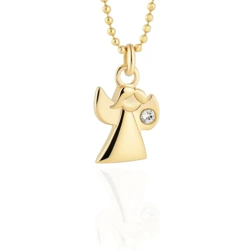 fish Collar Infantil Con Colgante De Ángel Chapado En Oro Para Niñas Cristal