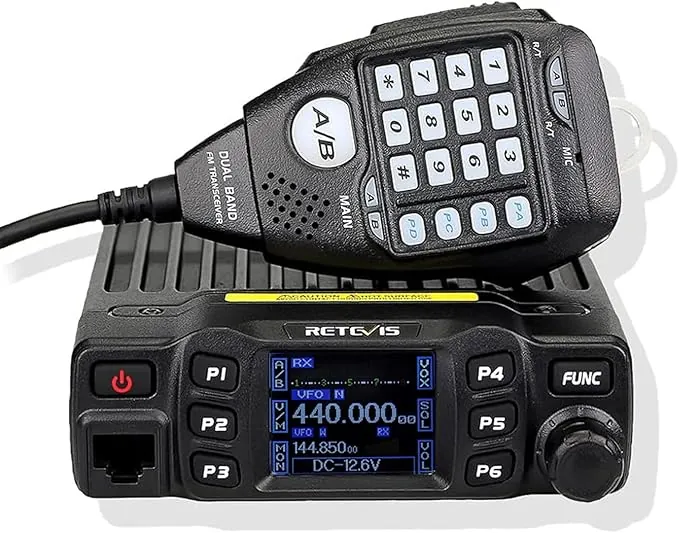 Retevis RT95 Emisoras Coche Doble Banda de Radioaficionado, Profesional, Canales DTMF TFT con Función Escaneo y Contraseña Mini Móvil