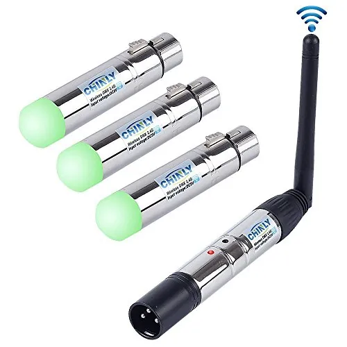 CHINLY 4pcs DMX512 2,4G ISM Transmisor/Receptor XLR Inalámbrico Macho/Hembra Control De Luz LED Versión Corta Para DJ LED Stage Bar Party Light