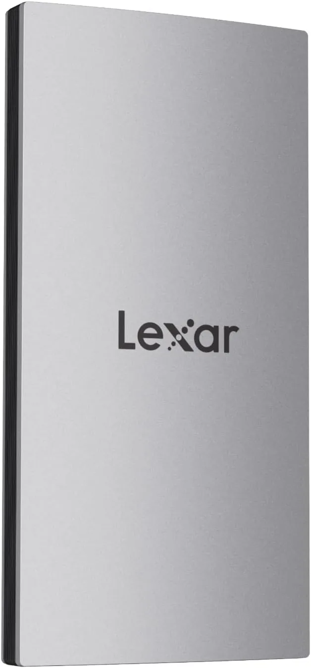 Lexar ES3 SSD Externo 2TB, SSD Portátil USB3.2 Gen2, PSSD hasta 1050MB/s Lectura, 1000MB/s Escritura, Unidad de Estado sólido Externa Compatible con iPhone15 Series/Mac/PS5/XBOX(LES3XXX002T-RNSNG)