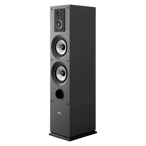 VEVOR Altavoz de Suelo de 3 Vías, con Tweeter de 1,91/2,54 cm, Dos Woofers de 13,34 cm, Potencia Máxima de 145 W, Respuesta de Frecuencia de 70 Hz a 20 kHz, Carcasa de MDF, para Audio Doméstico