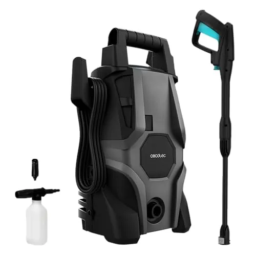 Cecotec Hidrolimpiadora Eléctrica de Alta Presión para Hogar, Jardín o Coche HydroBoost 1400 X-Treme. 1400W, 105Bares, Caudal de 408l/h, Botella Jabón, Bomba de Aluminio, Radio de Acción 9m