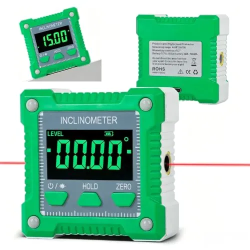 Inclinometro Digital con Láser Dual y 4 Lados Magnéticos