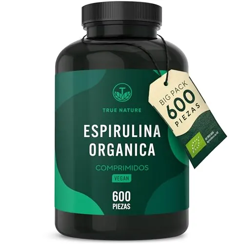 TRUE NATURE 600 Comprimidos de Espirulina Ecologica - 4000mg/día
