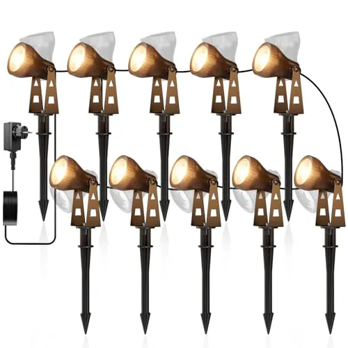 ZOTOYI Focos LED Jardín IP68 32M - Foco LED Jardin 10 Piezas Resistente Al Agua, Foco Led De JardíN Con Enchufe, IluminacióN Para Exteriores Para Campos Agrícolas y Zonas Montañosas