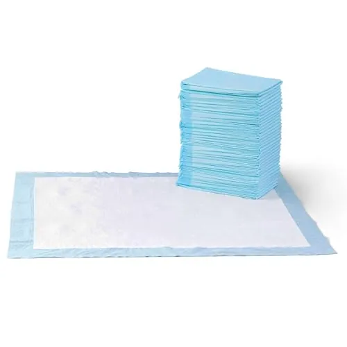 Amazon Basics Almohadillas de adiestramiento de perros y cachorros, 40 Unidad, diseño de 5 capas a prueba de fugas con superficie de secado rápido, XL, Azul