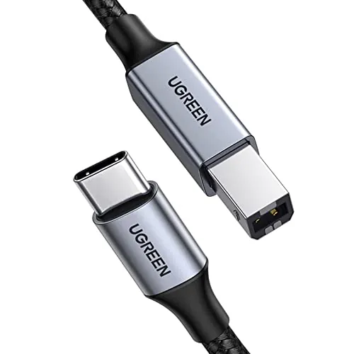UGREEN Cable de Impresora USB C a Tipo B 2.0 Compatible con MacBook Pro, iPad, ASUS, HP, Epson, Brother, Lexmark, Canon (1 Metro)