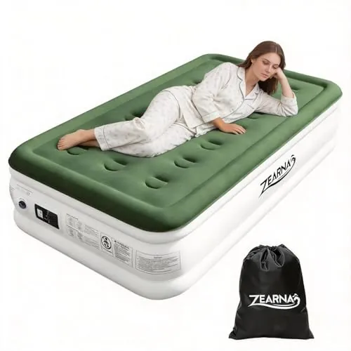 Zearna Colchón Hinchable Individual 190x100x46cm Colchón Inflable con Bomba Eléctrica Incorporada Inflado 3 Min Cama Auxiliar Hogar Camping Invitados