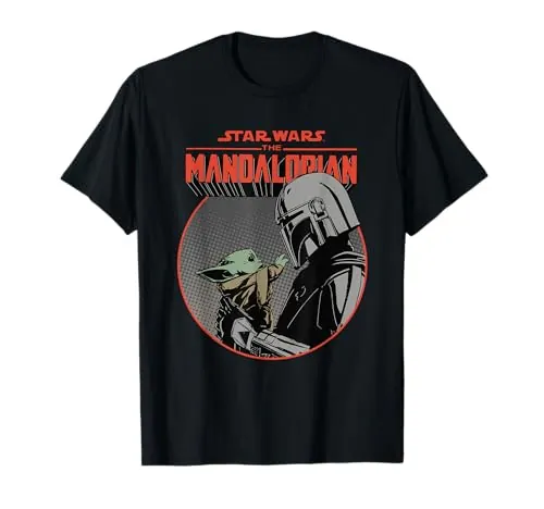 Star Wars The Mandalorian Mando and Grogu Retro Style Camiseta