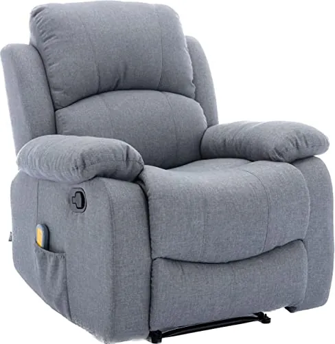 Astan Hogar AH-AR30900GR Ramón - Sillón Relax con Reclinación Manual (Sistema Pared Cero), Masaje Y Termoterapia, Gris