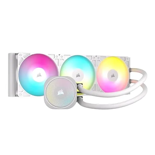 CORSAIR Nautilus 360 RS ARGB Refrigeración Líquida de CPU – 360mm AIO – Conexión Directa a la Placa Base – Intel LGA 1851/1700, AMD AM5/AM4 – 3X RS120 ARGB Ventiladores Incluidos – Blanco