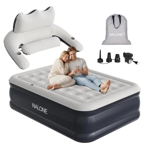 NALONE Colchón Hinchable con Bomba Integrada & Respaldo Integrado