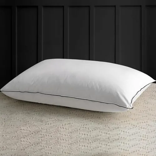 APSMILE Almohada de plumas de 80 x 80 cm, con relleno de 3 cámaras, almohada de plumón de lujo para dormir, almohada de 80 x 80 cm, funda de algodón 100 % orgánico, suave y de apoyo (color blanco, 1