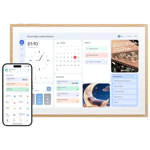 Blackview Calendario Digital 10,1" para Hogar y Oficina – Organizador Familiar Multifunción con Reloj, Planificación Semanal y Mensual, Inicio Completo y Agenda, Sync iCloud/Google/DK Calendar