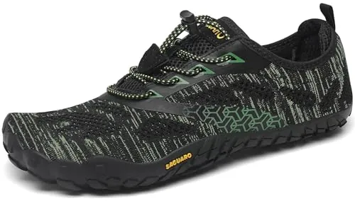 SAGUARO Hombre Mujer Zapatillas Barefoot Minimalistas Calzado de Training Ligeras Cmodas para Caminar Senderismo Ciclismo Trail Running Trekking Playa Agua, Cocodrilo Verde, 44 EU