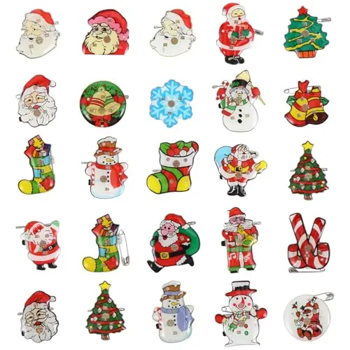 Toddmomy 25 Broches de Navidad Led Luminosos Pin de Broche Regalo para Niños (Estilo Aleatorio)