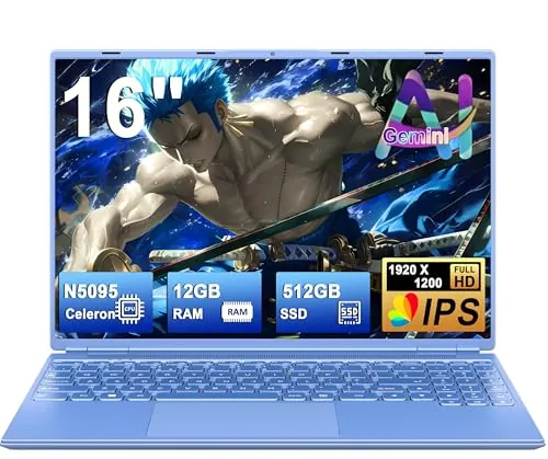 NOTODD Ordenador Portátil 16 Pulgadas Celeron N5095 Up to 2.9Ghz