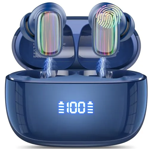 Conyat 2026 Auriculares Traductores de Idiomas, 3en1 AI Auriculares Traductor en Tiempo Real 164 Idiomas y 6 Modos de Traducción, 40H Bluetooth 5.4 Cascos Inalambricos para Viajes, Azul