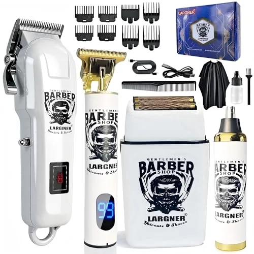 Cortapelos Profesional Hombre 4 en 1, Kit Recortadora de Barba Eléctrico, Afeitadora Eléctrica Máquina Cortar Pelo Inalámbrica para Barbería y Uso Doméstico