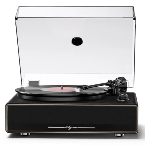 1 BY ONE Tocadiscos de Vinilo Bluetooth HiFi Todo en Uno