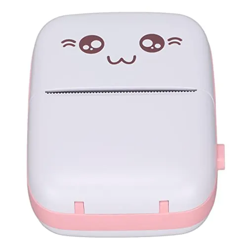 Bewinner Mini Impresora Térmica Portátil de Papel de Bolsillo para Fotos para Regalos, Impresora de Bolsillo sin Tinta Inalámbrica, Conexión USB, Impresión de 58 Mm, para Oficina, (Rosa)