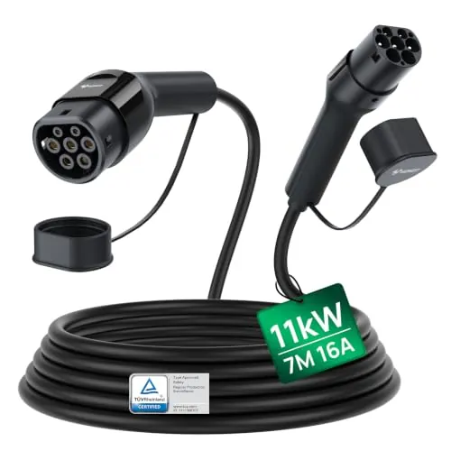 GONEO Cable de Carga Tipo 2 11kW 7 Metros, 16A Mode 3 Trifásico