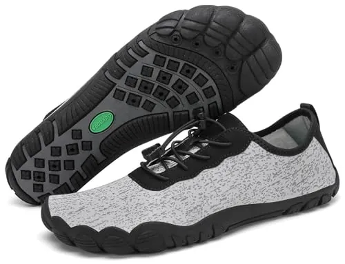 SAGUARO Escarpines Hombre Mujer Zapatos de Agua Ligeros Calzado Playa Transpirables Zapatillas Deportes Acuáticos para Surf Natación Piscina Vela Mares Rocas Río, Gris Claro, 43 EU