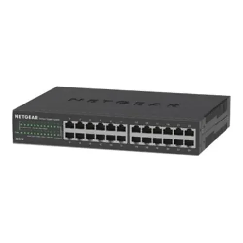 NETGEAR Switch Gigabit Ethernet no gestionable de 24 Puertos (GS324) | Montaje en sobremesa, Mural o Bastidor | Funcionamiento silencioso