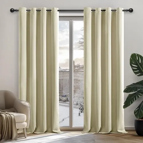 Deconovo Cortinas Opacas Térmicas para Dormitorio y Salón, 2 Piezas