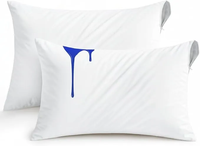 Utopia Bedding Protector de Almohada Impermeable 50x70 cm (Juego de 2) con Cremallera, Funda Almohada Certificado Oeko-Tex