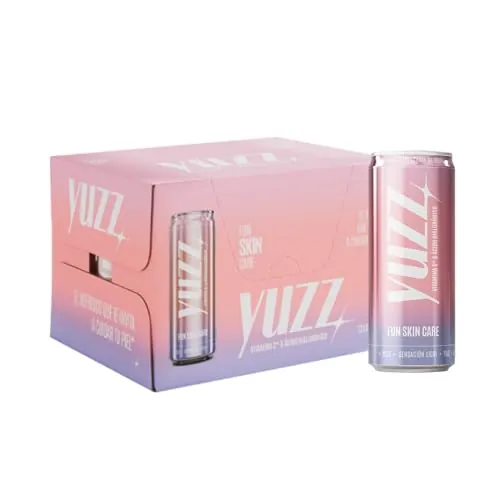 Yuzz, Bebida Refrescante con Vitamina C y Ácido Hialurónico, Pack 12x33cl