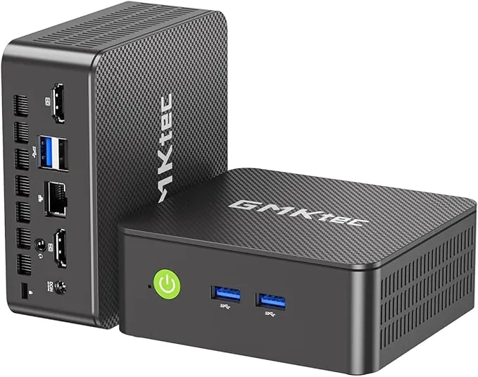 GMKtec Mini-PC N95 (Turbo 3,4 GHz) 8 GB DDR4 256 GB SSD Computadora de Escritorio 4K Doble HDMI Pantalla/3x USB 3.2/WiFi 5 BT5.0/RJ45 Ethernet Nucbox G3S
