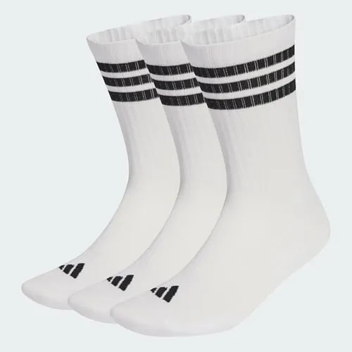 adidas Unisex adulto 3STRIPES CUSHIONED SPORTSWEAR CREW SOCKS 3 PAIR PACK, white/black/black, 43-45