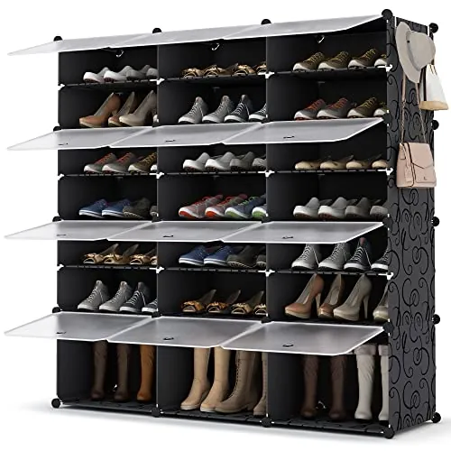 HOMIDEC Zapatero, 7 Niveles Mueble Zapatero Armario para 42 Pares, Negro