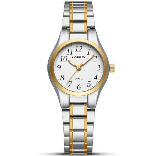 LN LENQIN Reloj Mujer Relojes de Acero Inoxidable para Mujeres Relojes de Pulsera de Mujeres A Prueba de Agua Reloj AnalóGico CláSico de Cuarzo