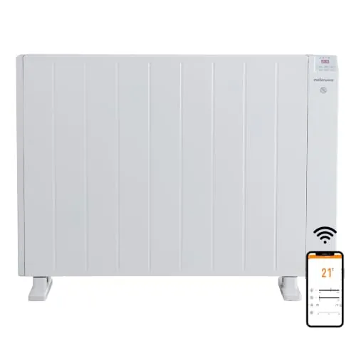 Mellerware Comfy! Emisor Térmico Bajo Consumo WiFi 2000W Programable | Radiador eléctrico programable para hasta 20 m², 3 modos, temperatura ajustable, ventana abierta, Alexa y Google Home.