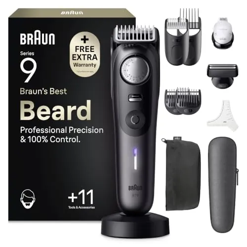 Braun Recortadora de Barba Hombre Series 9, BT9545n, Titanio