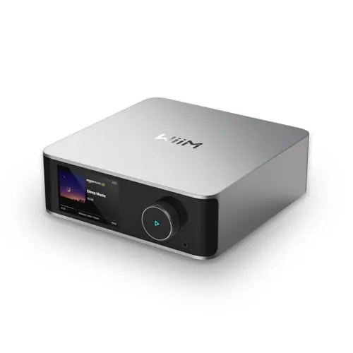 WiiM Ultra Music Streamer, Preamplificador Digital, Pantalla táctil 3,5", Compatible con Google Cast, Alexa, Reproduce Spotify, Amazon Music, Tidal, HDMI ARC, Entrada Phono, Salida Auriculares, Plata