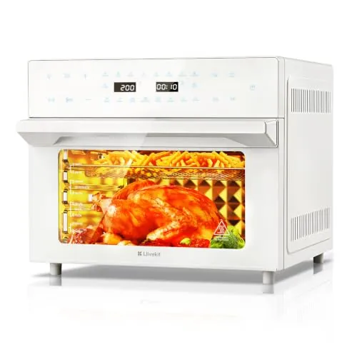 LLIVEKIT Freidora de Aire XXL 30 L con Asador Giratorio, 9 Accesorios