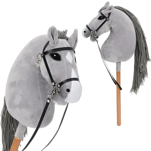 Arkyomi Hobby Horse para Niños, Caballo Juguete con Silla y riendas, Hobby Horse de Madera y Pelo para Niños a Partir de 3 Años