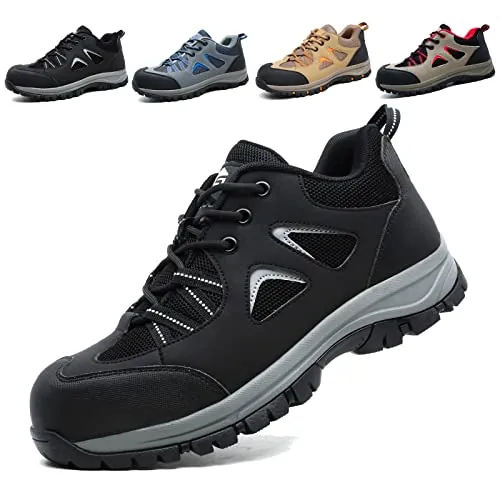 Zapatos de Seguridad Hombre Mujer Zapatillas Trabajo Ligero Negro 42